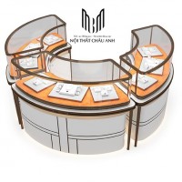  KIOT V05- MẪU TỦ CONG CHÂN INOX 201 MẠ PVD VÀNG GIỮA NHÀ CHO TIỆM VÀNG