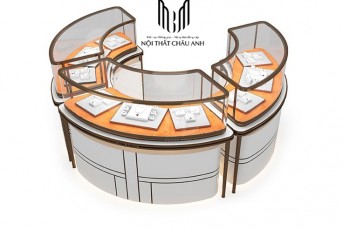  KIOT V05- MẪU TỦ CONG CHÂN INOX 201 MẠ PVD VÀNG GIỮA NHÀ CHO TIỆM VÀNG