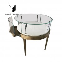 TGN V04 - MẪU TỦ CONG CHÂN INOX 201 MẠ PVD VÀNG GIỮA NHÀ CHO TIỆM VÀNG