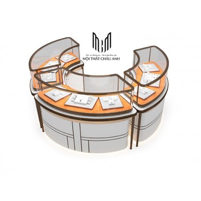  KIOT V05- MẪU TỦ CONG CHÂN INOX 201 MẠ PVD VÀNG GIỮA NHÀ CHO TIỆM VÀNG